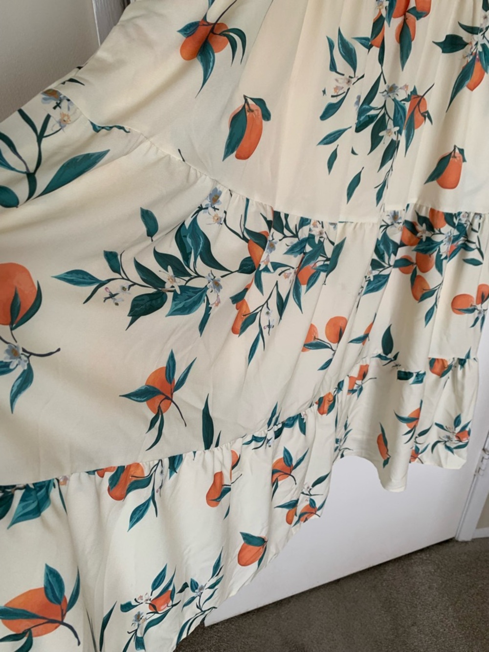 🍊 BloomChic Citrus Fruit Oranges Floral Dress – Size 30 / 6x Smocked Bodice - Picture 6 of 9